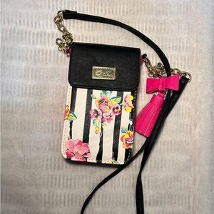 Betsey Johnson Striped Floral Crossbody Bag